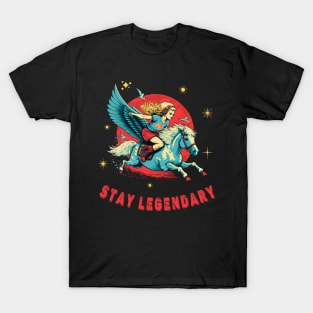 Stay Legendary - Retro Pegasus Magical Creature Flying Horse T-Shirt